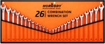 Horusdy 26-PIECE Durable Combination Wrench Set With Roll-up Pouch, Open End. Fixed Price $39.02.