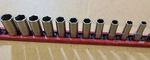 Snap-on 11PC 3/8" Dr. Metric 6PT. Semi Deep Socket Set & Mac Rail. Fixed Price $139.99.