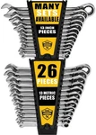 Toolguards Ratcheting Wrench Set 26 Pieces Inch/mm Slim Profile With Rack Org.... Fixed Price $131.03.