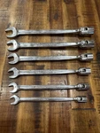 Snap-on Tools Flex Socket Open-end Wrenches 6PC Set 12PT 3/4 -7/16 Sae Usa Vgc. Fixed Price $245.00.