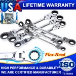 Extra Long Flex-head Ratcheting Wrench Set Double Box End 6-PIECE Sae. Fixed Price $40.89.