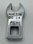 Mac Tools 3/8" Drive 7/16" Open End Crowfoot Wrench CO14X Good Condition!. Fixed Price $6.92.