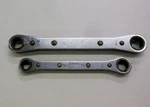 Vintage Snap-on Box End Ratchet Wrench R1214S 3/8 7/16 R1618S 1/2X9/16 Point. Fixed Price $18.95.