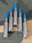 308 Win. Snap Caps Set Of 5 "nickel And Blue" Real Weight!!. Fixed Price $14.99.
