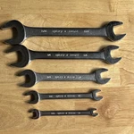 Husky Sae Double Open End Wrench Set 1/4" To 13/16" 5PC Satin Finish Vtg Usa. Fixed Price $39.95.