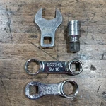 Snap On Tools Matco Mac Wrenches Lot BTA182A CB181 FX1 S124 Crowfoot 3/4". Fixed Price $74.99.