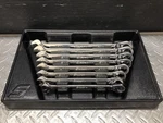 Snap-on Soexrm 12 Point Metric Flank Drive Ratcheting Combo Wrench Set 8PCS. Fixed Price $360.00.