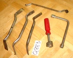 Cornwell Tools 6 Piece Assorted Brake Adjuster Spoons, Bleeder Wrenches, Spring. Fixed Price $75.00.