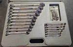 Vintage Craftsman #44128 26 Piece Metric Combination Wrench Set 4MM-22MM. Fixed Price $129.99.