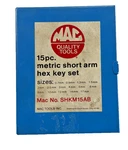 Mac Tools 15PC. Metric Short Arm Hex Key Set No. SHKM15AB. Fixed Price $29.99.