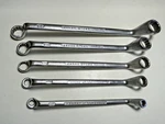 5 Vintage Acesa Offset Ring Spanners NO.704 3/4" To 1/4" Chrome Vanadium. Fixed Price $24.55.