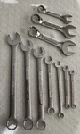 Vintage Craftsman 10 Pc. 12-PT. Sae & Metric Combination Wrenches Forged Usa. Fixed Price $59.95.