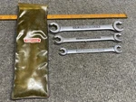 Vintage Craftsman 3PC Sae Flare Nut Line Wrench Set 4433 -v- With Case Usa. Fixed Price $35.00.