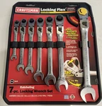 Sears Craftsman Locking Flex Wrench Set 942400 7 Pc Ratcheting Usa Sae Nos. Fixed Price $240.00.