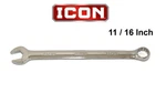 New Icon 11/16 Inch Combination Wrench 12 Point Sae Standard Polished WCS69. Fixed Price $14.95.