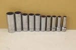 10PC Snap On 3/8" Dr. Point Deep Socket Set Sfm 8,9,11,12,13,14,15,16,17,19MM. Fixed Price $125.00.