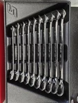 Snap-on New 10 Piece Metric Flank Drive+ Reversible Ratcheting Combo Wrench Set. Fixed Price $390.00.