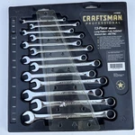 Craftsman Professional Fully Polished Chrome Long Pattern Metric Wrench Set Usa. Fixed Price $415.00.