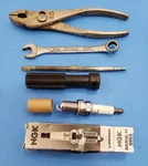 Japanese Pliers Wrench Screwdriver And Ngk Spark Plug All Made In. Fixed Price $8.75.