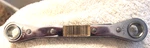 1/2 9/16",27-593 Armstrong Pt. Usa Ratcheting Box End Wrench Vtg Tool,tag. Fixed Price $12.34.