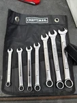 Sears Craftsman Usa Nos 7PC Wrench Set Metric Pouch Combination 12PT 9-17MM. Fixed Price $49.00.