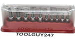 Snap On Tools 210EFTXRY 10PC Combo Drive Torx Bit Tamper Resistant Socket Set. Fixed Price $369.95.