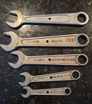 Vintage Montgomery Wards Eclipse 5PC Wrench Set 3/8 - 3/4. Fixed Price $21.00.