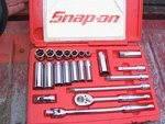 Snap-on Tools 222AFSP Pc 3/8" Drive 6 Point Sae Socket Set. Fixed Price $390.00.