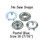25 Pastel Blue Metal Open Ring No Sew Snap Fasteners - Size (7/16" 11MM). Fixed Price $5.75.