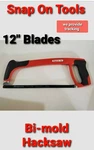 Snap On Tools Bi-mold Hacksaw Red+ Includes 1 Blade Silver Soft Grip New!!!. Fixed Price $57.95.