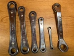 Vintage K-mart/kmc & Dunlap 7-PC Ratcheting Box End Wrench Set, Sae 1/4 To 7/8. Fixed Price $18.00.
