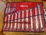 Proto Combination Wrench Set 14 Piece Roll. Fixed Price $135.00.