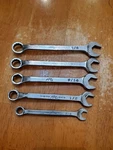 Mac Tools 3/8" 1/2"-5/8" Short Chrome Offset Combination Wrenchs Lot. Fixed Price $50.00.