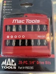 Mac Tools 28 Pc. 1/4 Inch Drive Bits. Fixed Price $55.00.