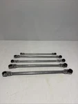 Matco 5PC Metric Extra Long Spline Flex Ratcheting Box Wrench Set SRFBXLM52TA. Fixed Price $300.00.