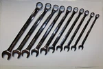 Snap-on Tools 10 Pc 12-POINT Metric Flank Drive Plus Combination Wrench Set Usa. Fixed Price $350.00.