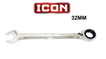 New Icon WRLM32 32MM 12 Pt Reversible Ratcheting Wrench Metric Fast Shipping. Fixed Price $68.88.