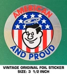 American And Proud Good Sam Club - Vintage Original Foil Decal Sticker. Fixed Price $5.13.
