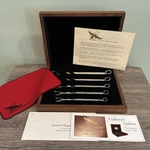 Snap-on Collectors Edition Series 5 Pc Sae Combination Gold Engraved Wrench Set. Fixed Price $124.99.