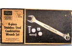 Sears Craftsman Rare 9-4446 Nib Stainless 8 Pc Combo Wrench Set/steel Box. Fixed Price $675.00.