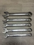 (5) Snap-on Combo Wrenches DEX240B 3-4, DEX200B 5/8, DEX180B 9/16, DEX160B 1/2. Fixed Price $75.00.