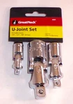 3PC Great Neck Universal Joint 1/4" 1/2" 3/8" Flex Swivel Socket Adapter Set. Fixed Price $11.89.