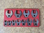 Snap On 211FCO 3/8" - 1" Drive Piece Sae Chrome Crowfoot Wrench Set. Fixed Price $215.99.