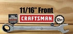 Free Shipping New Craftsman 12PT Ratcheting Combination Wrench 11/16" 42566. Fixed Price $14.75.