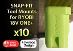 Snap Fit! 10 Pack: Ryobi 18V One+ Tool Mounts / Hangers Holders Made In Usa. Fixed Price $20.59.