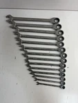 Snap-on 6-19MM SOXRM710A & SOXRM704A Ratcheting Wrench Sets Used. Fixed Price $469.95.