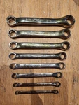8 Pc. Snap-on Tools Usa XS609B Sae Short Offset Box Wrench 3/16" 3/4". Fixed Price $105.00.