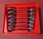 Snap-on Piece Sae 7/16 3/4 Stubby Combo Wrench Set, 12 Point W/ Tray Ox. Fixed Price $100.00.
