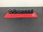 #BL069 Snap-on 7PC 1/2" Dr 6-PT Sae Flank Semi-deep Impact Socket Set 307IMS. Fixed Price $159.95.