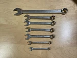 Vtg Lot Of 7 Par-x Metric Combination Wrench Set By Snap Tools 12-POINT Old. Fixed Price $69.00.